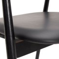 Krzesło drewniane tapicerowane AC2, dąb czarny, skóra czarna - Andersen Furniture