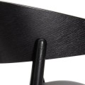Krzesło drewniane tapicerowane AC2, dąb czarny, skóra czarna - Andersen Furniture