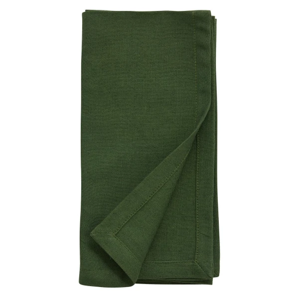 Serwetki bawełniane lniane 40x40, Hemmed zielone, 6 szt - Nordal