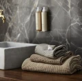 Ręcznik do twarzy waflowy Vata Ayu 35x35, szary, 2 szt - Nordal