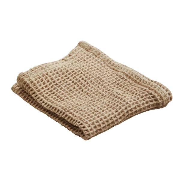 Ręcznik do twarzy waflowy Kapha Ayu 35x35, nugatowy, 2 szt - Ayu