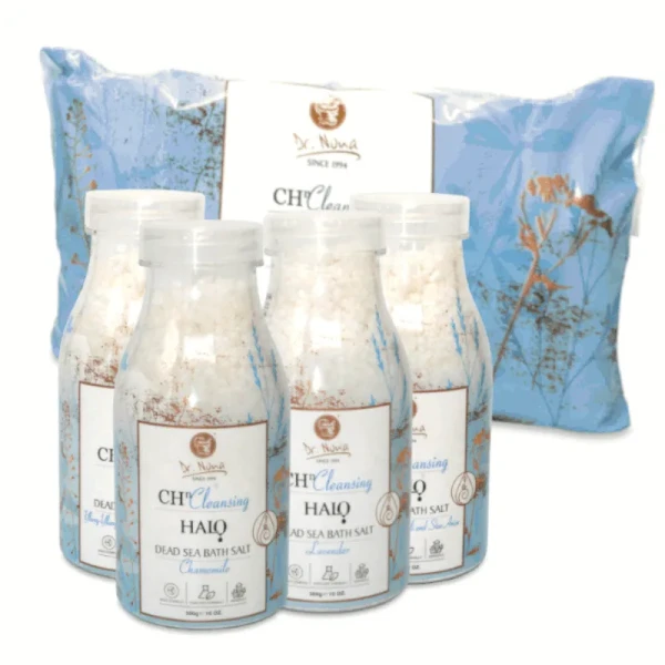 Sól do kąpieli Dr Nona 4-pak - rumianek, Ylang Ylang, rozmaryn, lawenda, 4 x 300 g