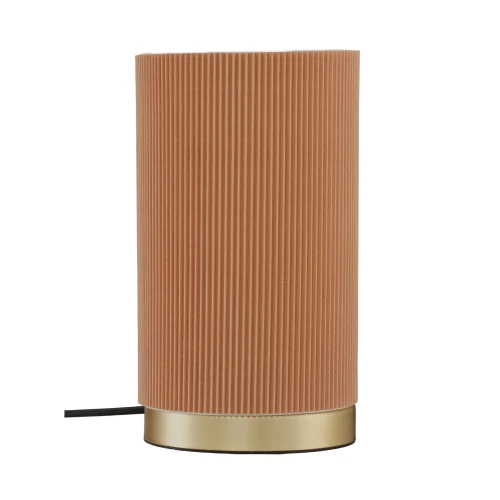 Lampa stołowa plisowana Dora, brązowa - PR Home