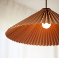 Lampa wisząca plisowana Dora, brązowa - PR Home
