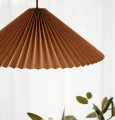 Lampa wisząca plisowana Dora, brązowa - PR Home