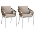 Krzesła na balkon Oriengo Taupe White, 2 szt - Hesperide