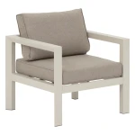 Fotel ogrodowy wypoczynkowy aluminiowy z poduszkami Olefin Evasion, Clay - Hesperide