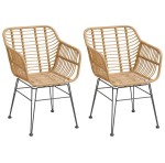 Krzesło plecione z podłokietnikami ogrodowe Lambada, 2 szt - Hesperide