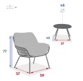 Krzesła ogrodowe ze stolikiem Paopao Graphite - Hesperide