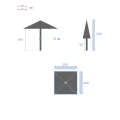 Parasol ogrodowy kwadratowy, Soya 2.5x2.5m, zielony - Hesperide