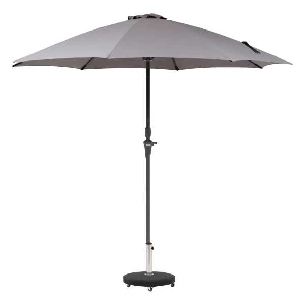 Parasol ogrodowy, Sisko 2.7m, okrągły odchylany, szary - Hesperide