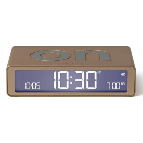Budzik elektroniczny, dwustronny Flip Classic, soft gold - Lexon