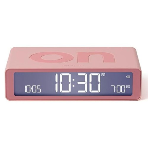 Budzik elektroniczny, dwustronny Flip Classic, różowy - Lexon