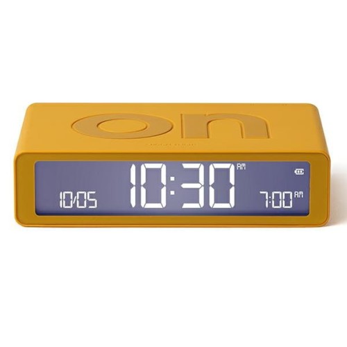 Budzik elektroniczny, dwustronny Flip Classic, żółty - Lexon