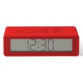 Budzik na baterie, podróżny Flip+ Travel, czerwony - Lexon