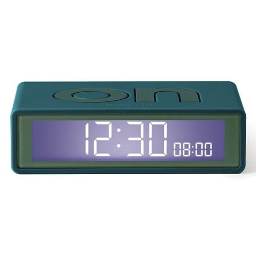 Budzik na baterie, podróżny Flip+ Travel, niebieski Duck Blue - Lexon