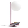 Lampka z ładowarką indukcyjną Bubble, różowa - Lexon