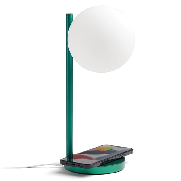 Lampka z ładowarką indukcyjną Bubble, zielona - Lexon