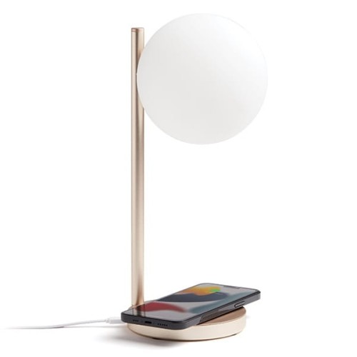 Lampka z ładowarką indukcyjną Bubble, złota - Lexon