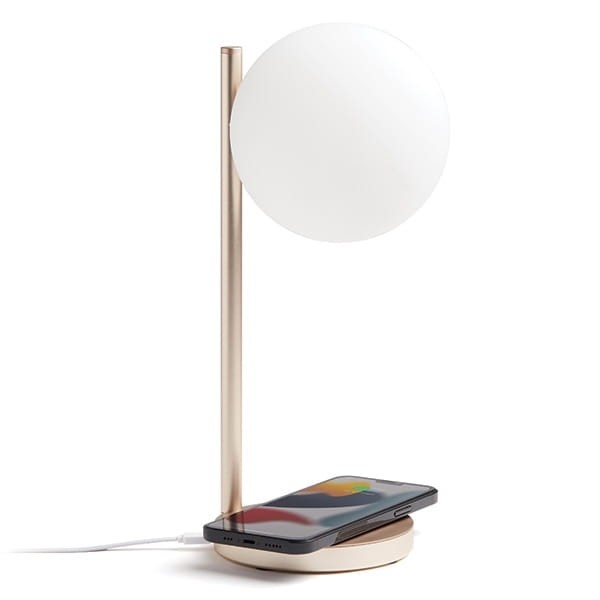 Lampka z ładowarką indukcyjną Bubble, złota - Lexon