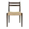 Krzesło z plecionym siedziskiem, drewniane Minou, brązowe - Pomax