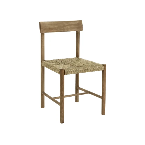 Krzesło drewniane z plecionką rattanową Mesimeri - Pomax