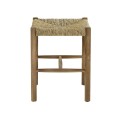 Drewniany stołek z plecionym siedziskiem rattanowym Mesimeri - Pomax