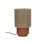 Dekoracyjna lampa stołowa z jutowym kloszem Cordoba 30, terakota - Pomax
