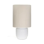 Dekoracyjna lampa stołowa z prostym kloszem Cordoba 57, biała - Pomax