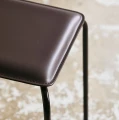 Stołek tapicerowany Esa, brązowy - Nordal