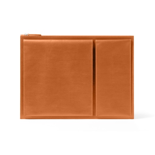 Etui na laptopa 14 cali Flat, brązowa - Lexon