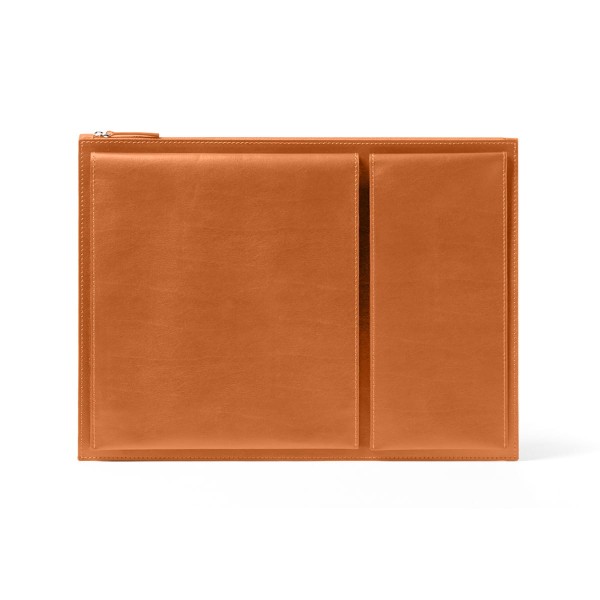 Etui na laptopa 14 cali Flat, brązowe - Lexon