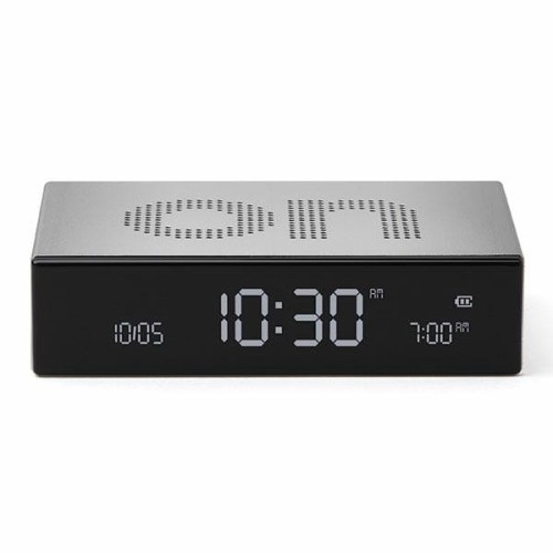 Budzik zegar elektroniczny Flip Premium, aluminum - Lexon
