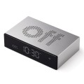 Budzik zegar elektroniczny Flip Premium, aluminum - Lexon