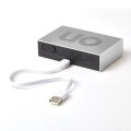 Budzik zegar elektroniczny Flip Premium, aluminum - Lexon