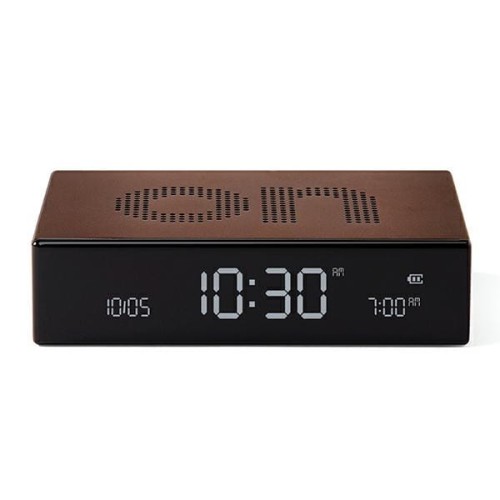 Budzik zegar elektroniczny Flip Premium, bronze - Lexon
