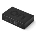 Budzik zegar elektroniczny Flip Premium, czarny - Lexon