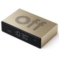 Budzik zegar elektroniczny Flip Premium, złoty Gold - Lexon