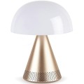 Lampa z głośnikiem bluetooth Mina Audio Led, bezprzewodowa, gold złota - Lexon
