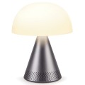 Lampa z głośnikiem bluetooth Mina Audio Led, bezprzewodowa, szara - Lexon