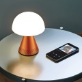 Lampa z głośnikiem bluetooth Mina Audio Led, bezprzewodowa, pomarańczowa - Lexon