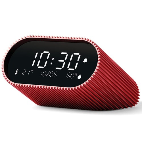 Budzik z termometrem Ray Clock, czerwony - Lexon
