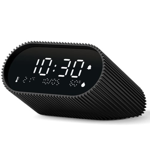 Budzik z termometrem Ray Clock, czarny - Lexon