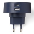 Ładowarka sieciowa USB C, USB A, Poweron 30W, niebieska – Lexon