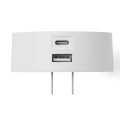 Ładowarka sieciowa USB C, USB A, Poweron 30W, biała - Lexon