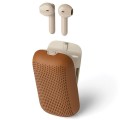Słuchawki bezprzewodowe, z głośnikiem bluetooth Speakerbuds, brązowe - Lexon