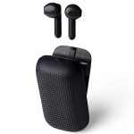 Słuchawki bezprzewodowe, z głośnikiem bluetooth Speakerbuds, czarne - Lexon