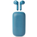 Słuchawki bezprzewodowe, z głośnikiem bluetooth Speakerbuds, niebieskie - Lexon