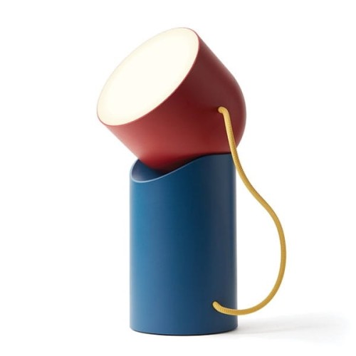 Lampa stołowa bezprzewodowa Orbe LED, niebiesko-czerwona - Lexon