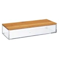 Pojemnik łazienkowy, z bambusową pokrywą Selena L - 5five